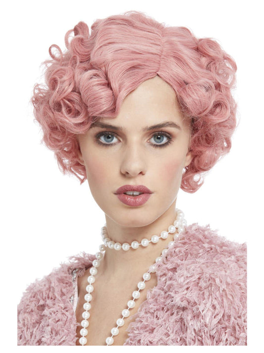 Deluxe 20s Flirty Flapper Wig Pastel Pink WHOLESALE