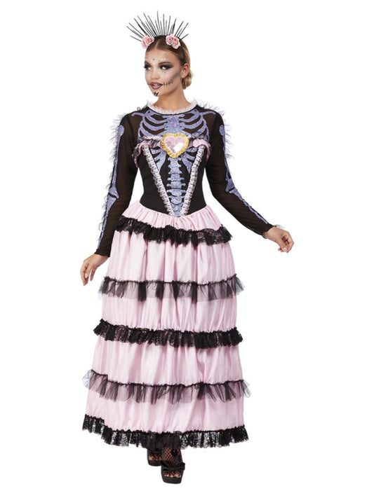 Deluxe Day of the Dead Senorita Costume Pink WHOLESALE