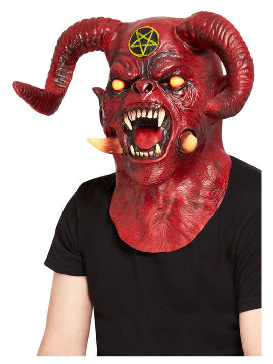 Deluxe Satanic Devil Overhead Neck Mask Latex WHOLESALE