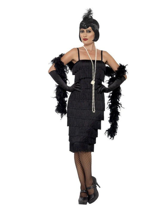 Flapper Costume, Black, with Long Dress Wholesale