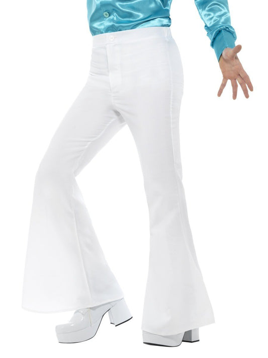 Flared Trousers, Mens, White Wholesale