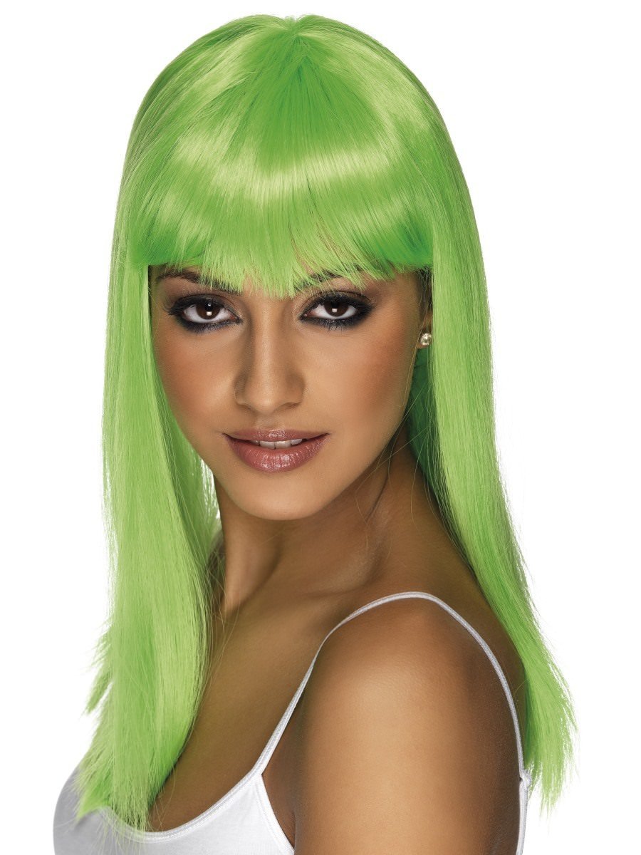 Glamourama Wig, Neon Green Wholesale