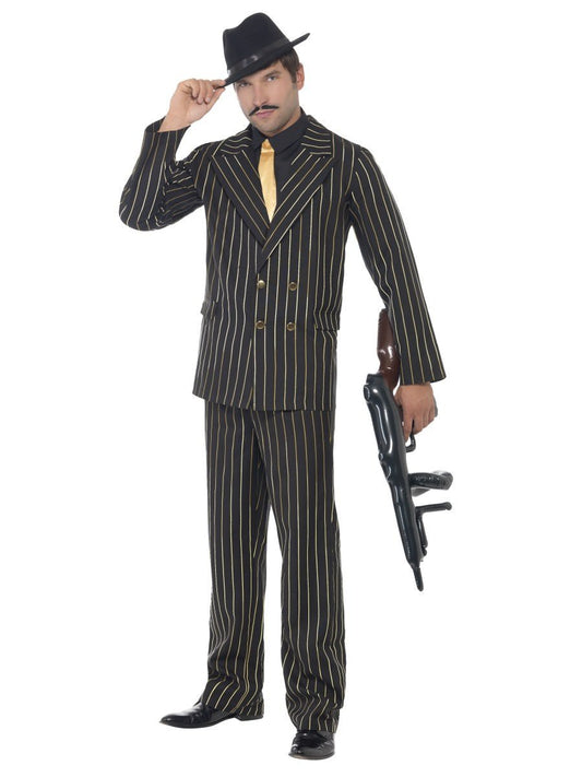 Gold Pinstripe Gangster Costume Wholesale