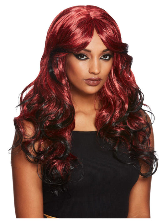 Gothic Temptress Wig Black Red WHOLESALE