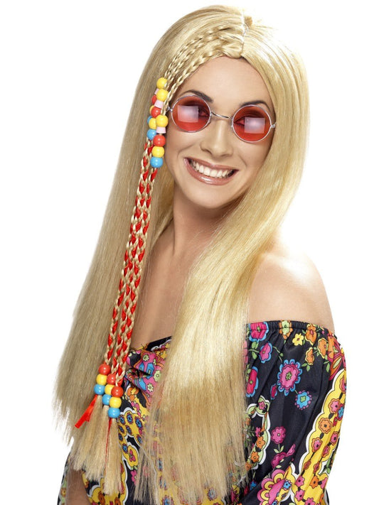 Hippy Party Wig, Blonde Wholesale