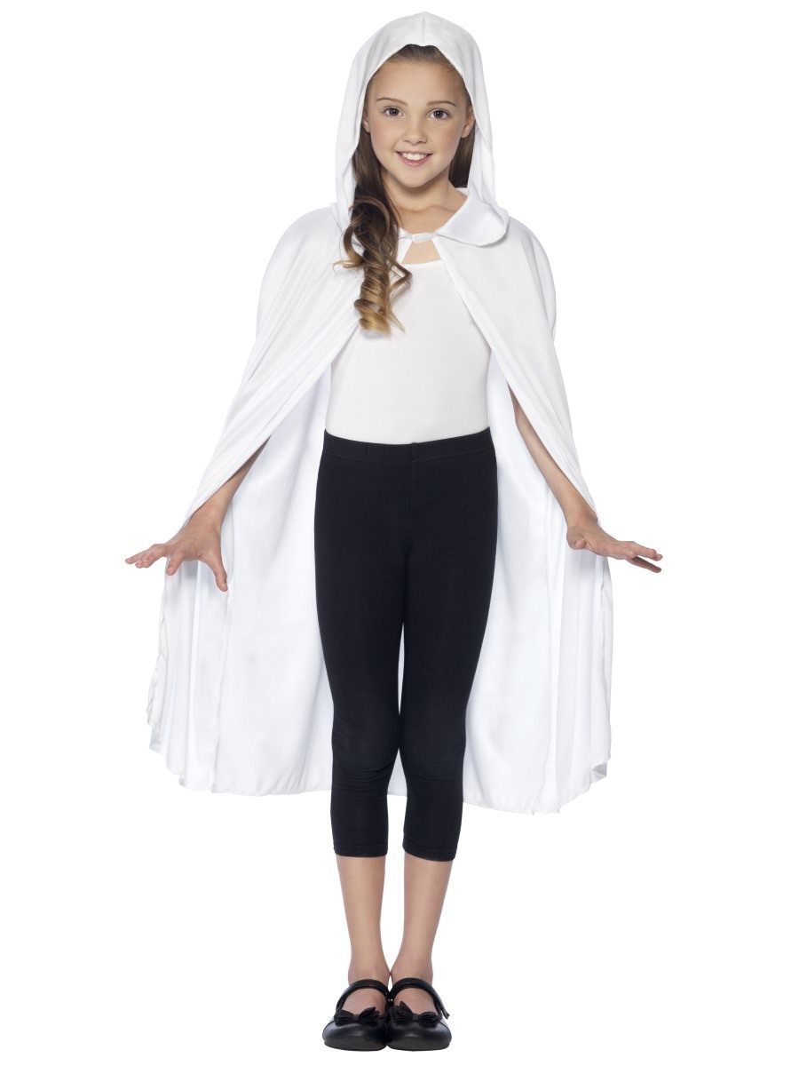 Hooded Cape, White Wholesale