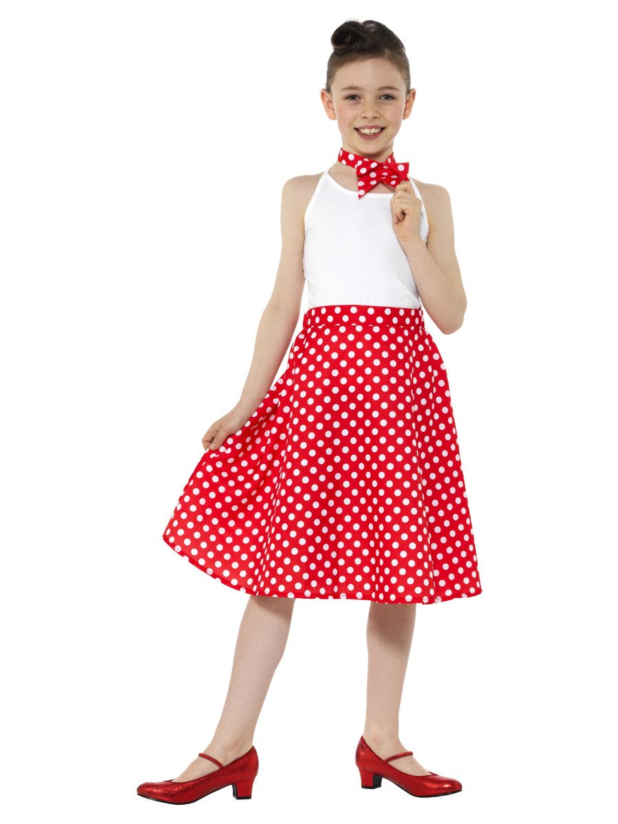 Kids Red 50s Polka Dot Skirt Wholesale