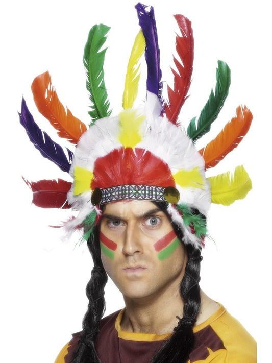 Native American Inspired Headdress, Multi-Coloured Wholesale