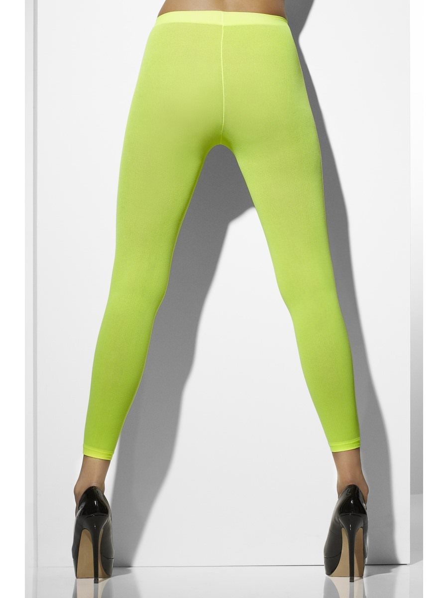 Opaque Footless Tights, Neon Green Wholesale