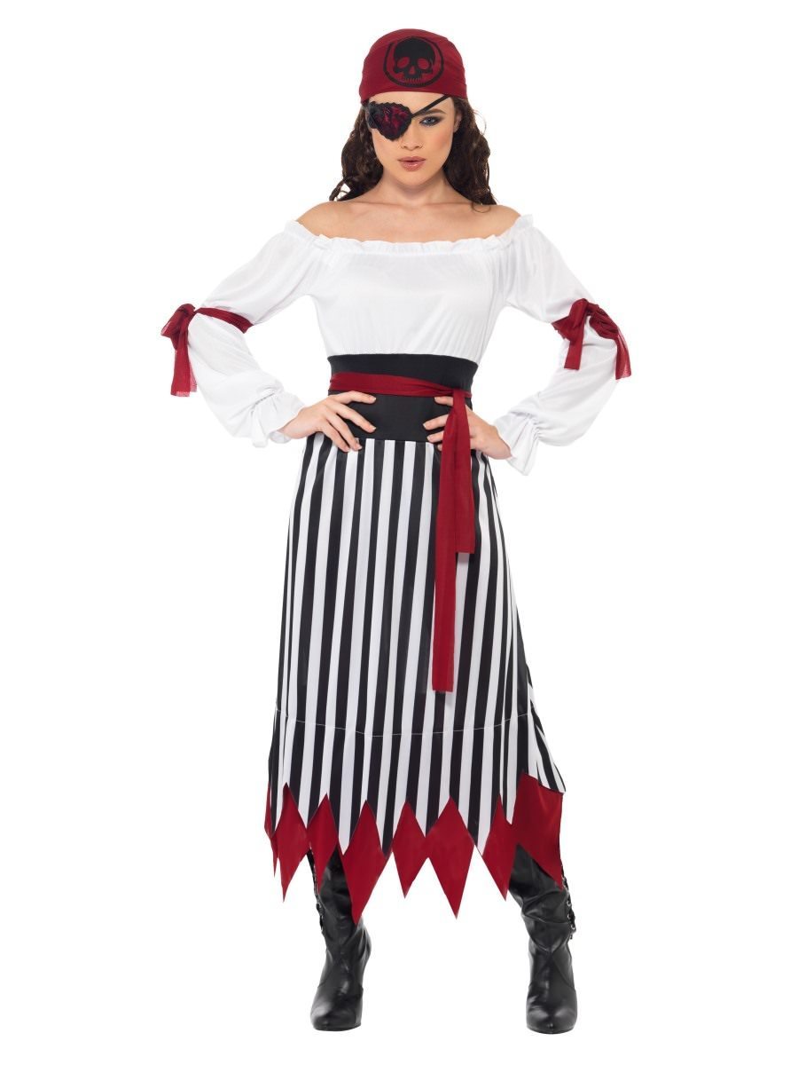 Pirate Lady Costume, Black & White Wholesale