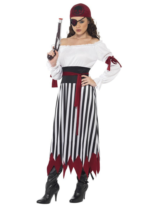 Pirate Lady Costume, Black & White Wholesale