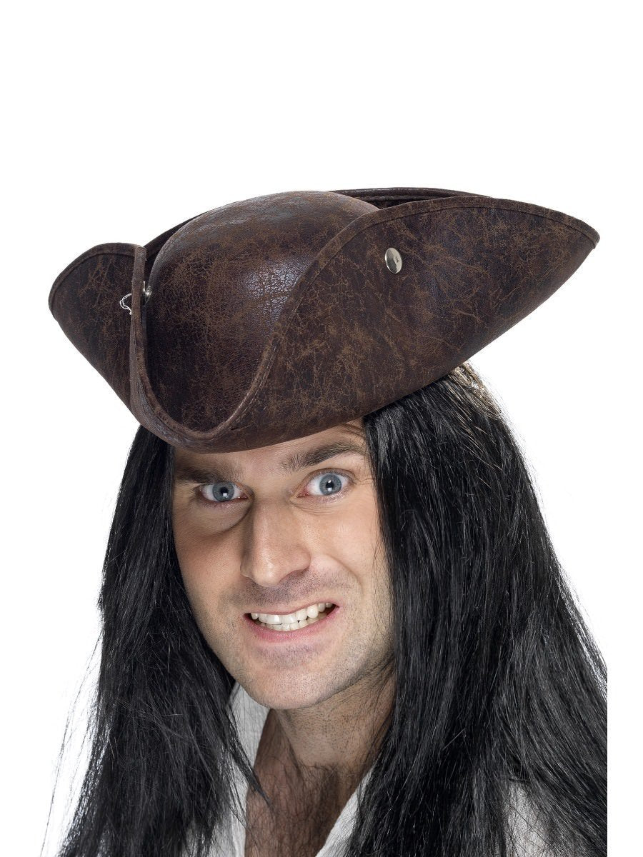 Pirate Tricorn Hat, Brown Wholesale