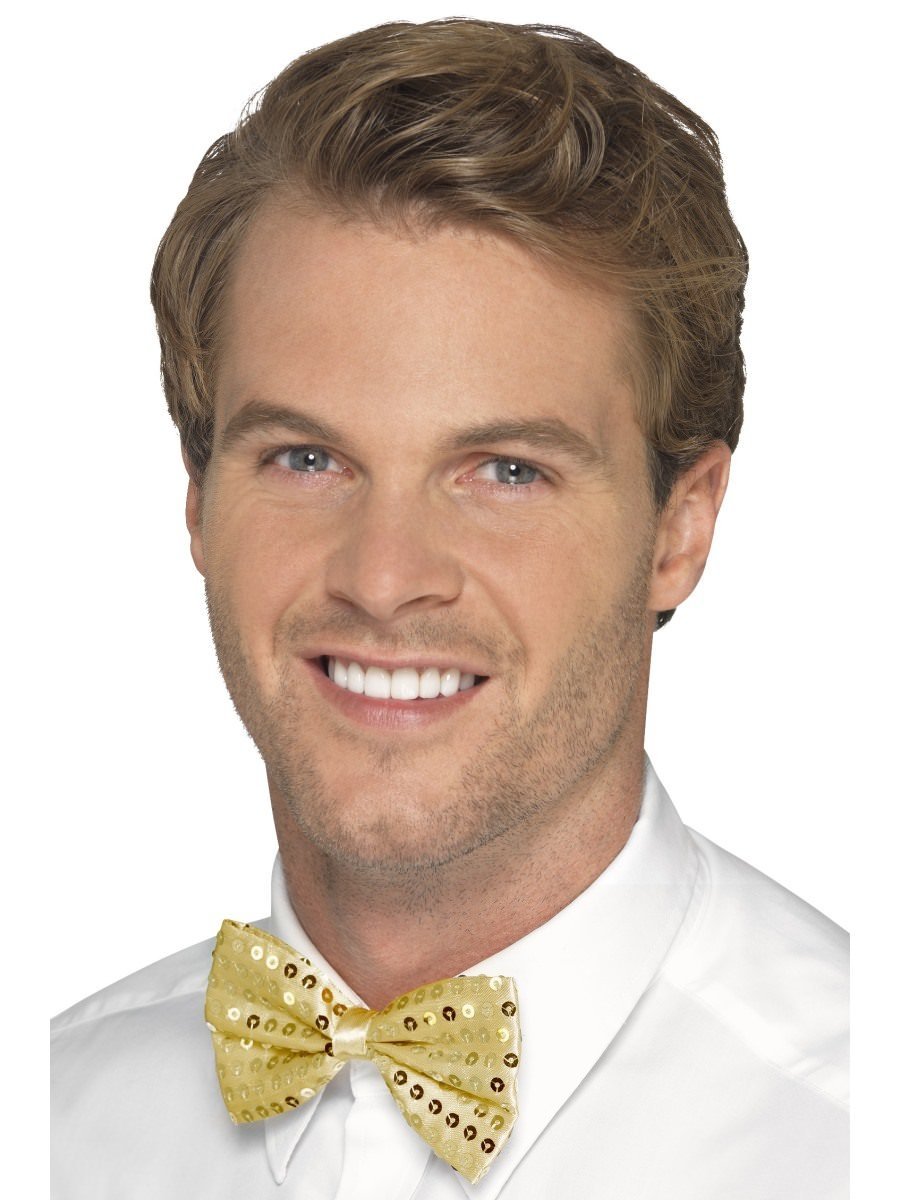 Sequin Bow Tie, Gold Wholesale