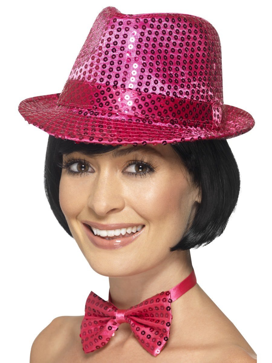 Sequin Trilby Hat, Pink Wholesale