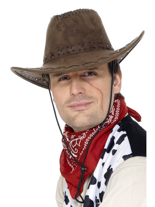 Suede Look Cowboy Hat, Brown Wholesale
