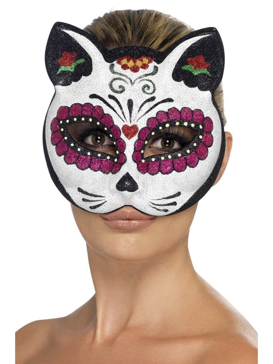 Sugar Skull Cat Glitter Eyemask Wholesale