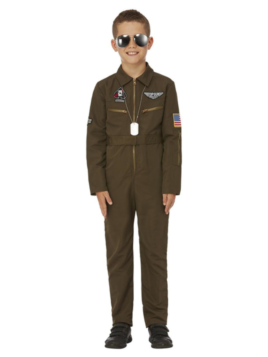 Top Gun Maverick Childs Aviator Costume Green WHOLESALE Alternative 1