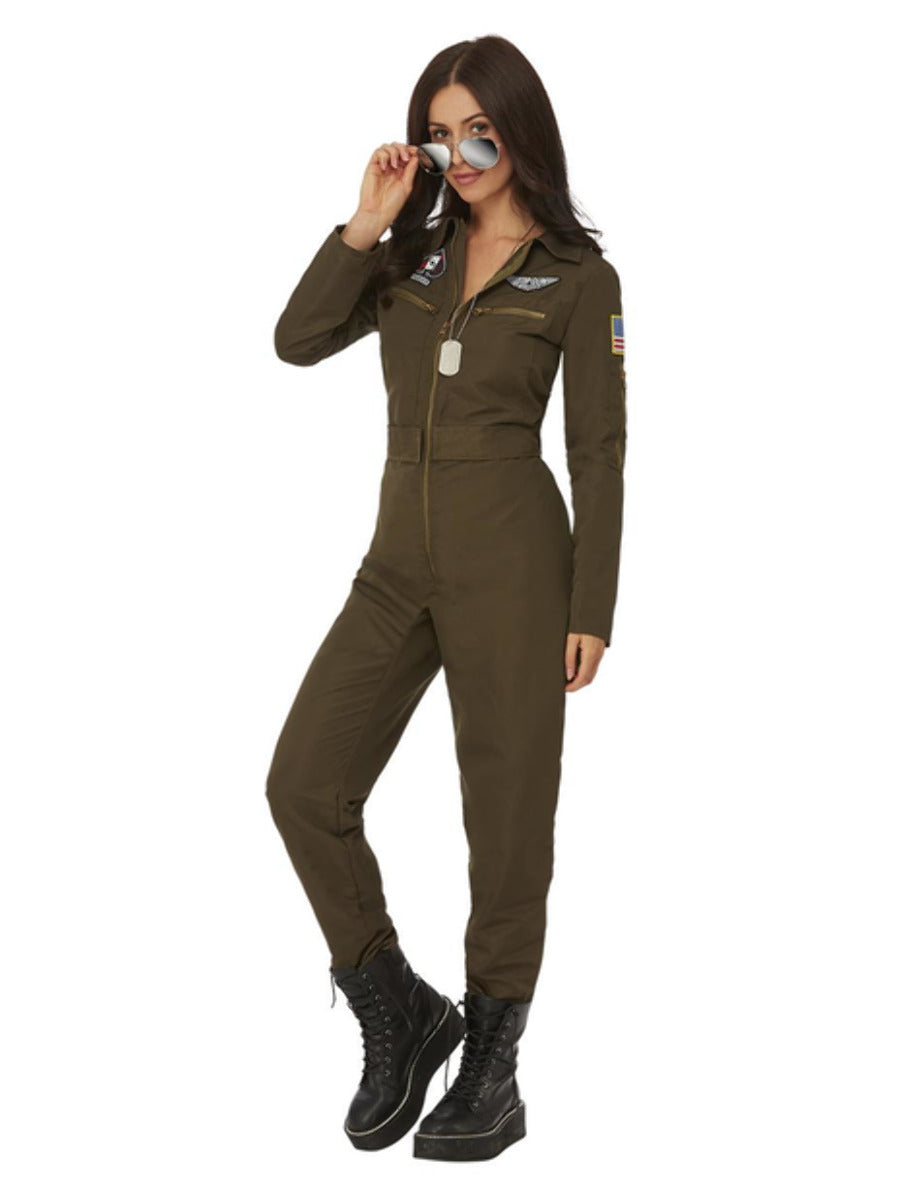 Top Gun Maverick Ladies Aviator Costume Green WHOLESALE Alternative 1