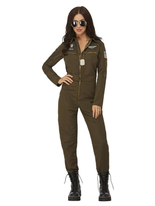 Top Gun Maverick Ladies Aviator Costume Green WHOLESALE