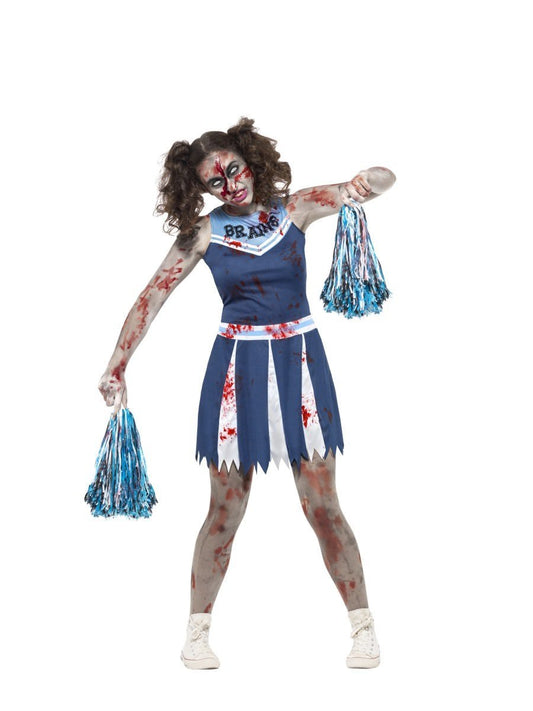 Zombie Cheerleader Blue Teen Girl's Costume Wholesale